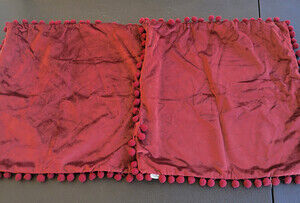 Topfinel Decorative Throw Pillow Covers Pom-poms Soft Velvet Type 2 Pc Lot